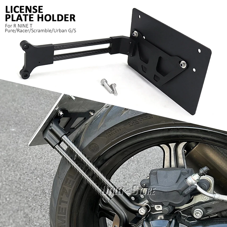 For BMW R NINE T Motorcycle License Plate Holder Tail Rear Bracket Carbon fiber — 第 2/4 张图片