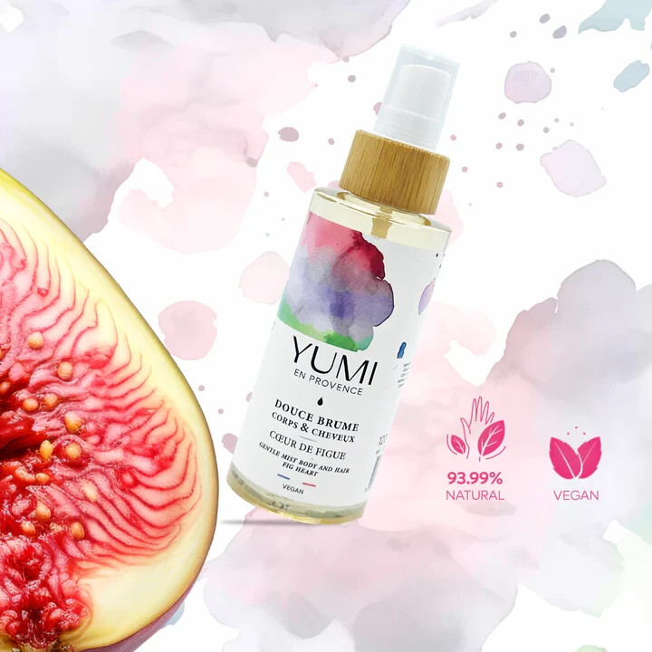 Brume Coeur de Figue Yumi en Provence pour corps et cheveux, flacon spray de 120ml