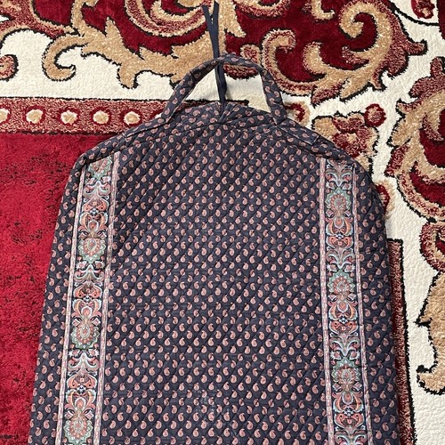 Vintage Vera Bradley Hanging Garment Travel Bag Paisley Navy 90s Made in USA - Picture 6 of 15