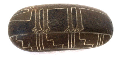 Nazca Style Line Drawing in Natural Stone design of a Crocodile (?)