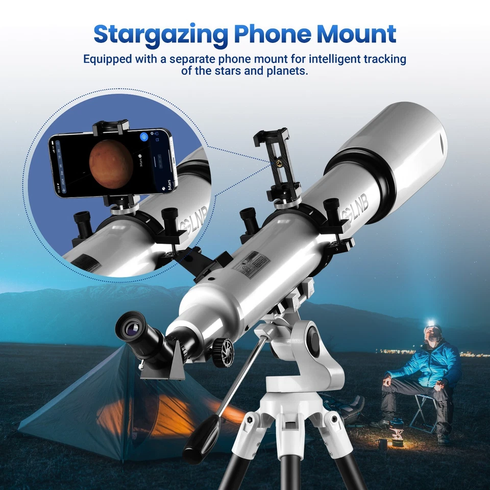 70080 Telescope 210X with Wireless Remote Stargazing APP for Kids Adults Gift - Image 4 of 4