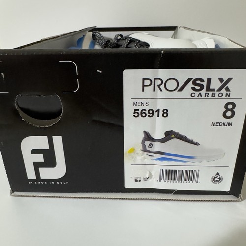 Footjoy Hombres Talla 8 Pro/SLX Carbono Impermeable Zapatos de Golf Blanco/Negro 56918 NUEVO - Imagen 9 de 10