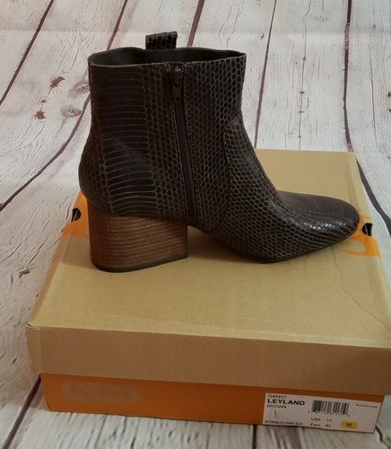 Korks Leyland Ankle Boot Snake Print Leather Womans Size 10M New - Picture 2 of 9