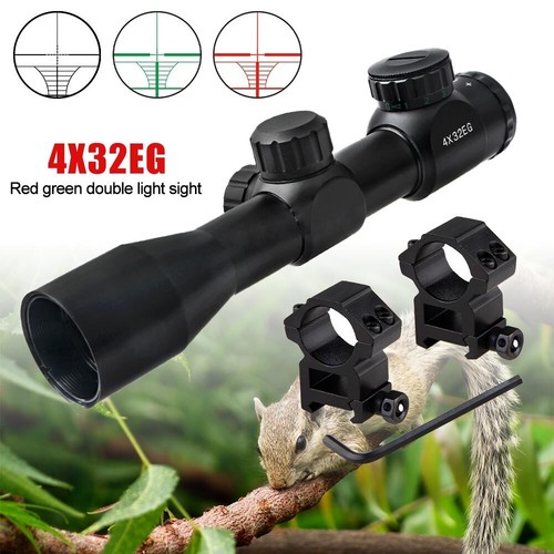 4x32EG Illuminated Green Or Red Reticle Crossbow/ Scope with Mount Black
