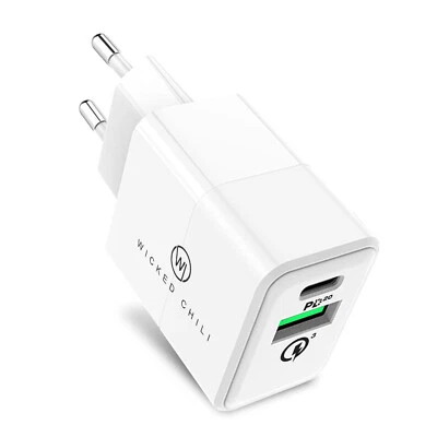 20W Schnellladegerät DUAL USB-C USB für iPhone 14 Samsung Charger QC PD Netzteil - Bild 1 von 4