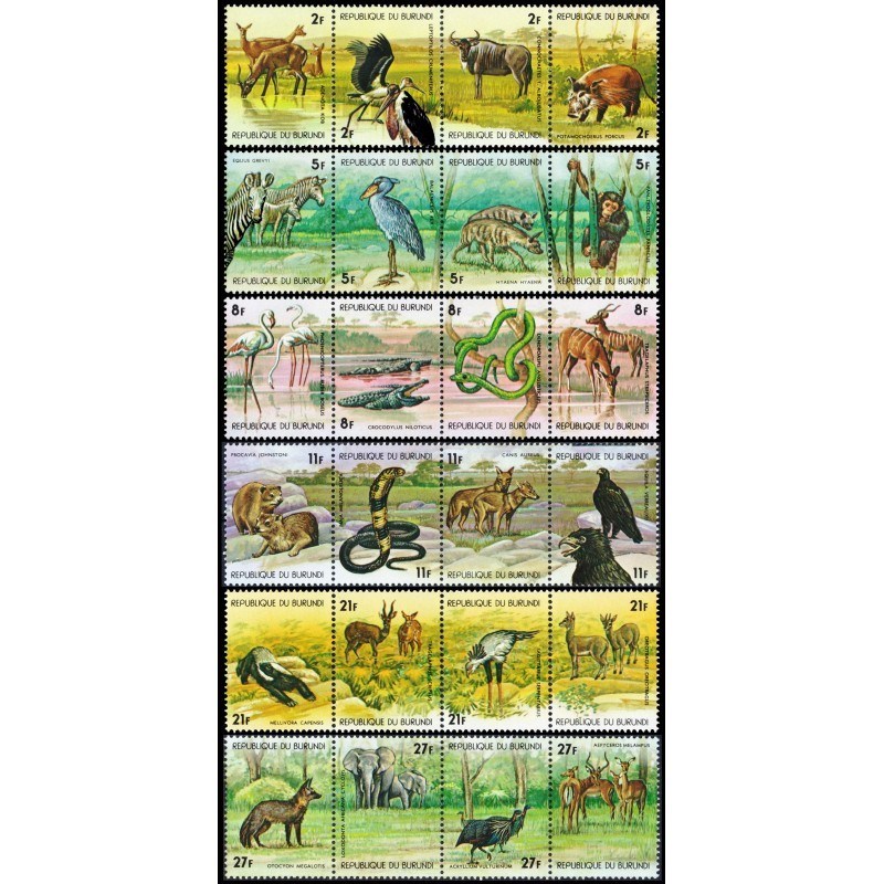 REPUBLIC OF BURUNDI/STAMPS, 1977 - FAUNA OF AFRICA - MNH