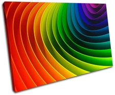 Rainbow Design Abstract SINGLE CANVAS WALL ART Picture Print VA