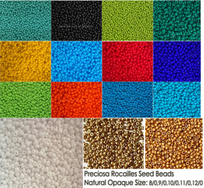 Preciosa Rocailles Samen Perlen natürlich undurchsichtig mehr Farben und Größe/50g