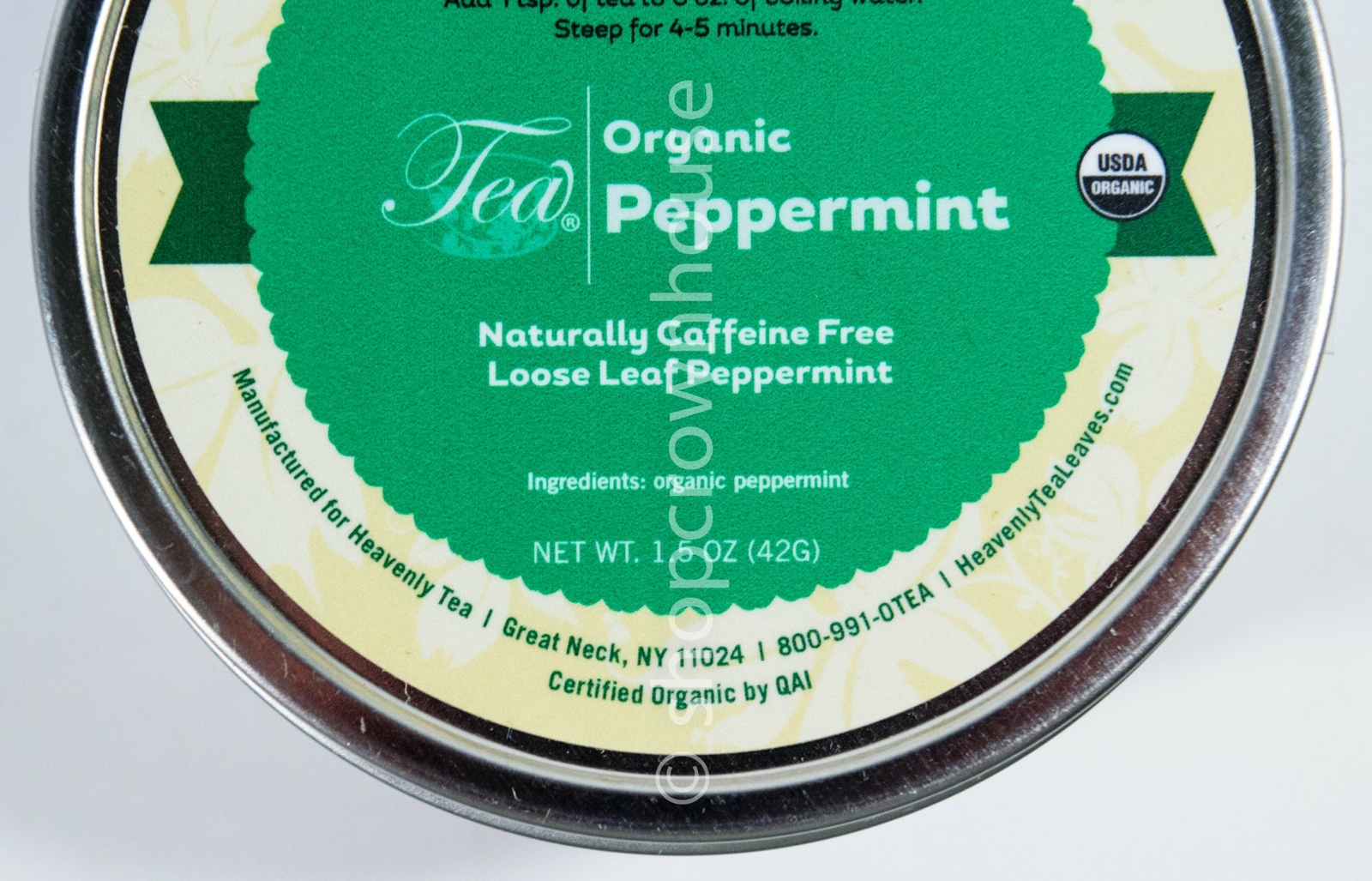 4 tins = Heavenly Tea ORGANIC EARL GREY ROOIBOS + PEPPERMINT - Loose Leaf 1.5 oz