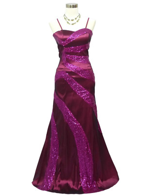 Abendkleid lang Meerjungfrau Stil dunkelviolett und hellviolett Gr. 40-42