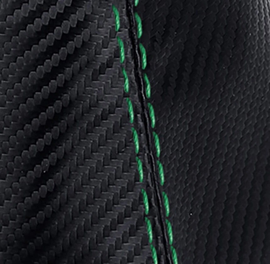 Bota de cambio manual de fibra de carbono para Dodge Challenger 2008-2014 puntada verde Foto 4 de 4