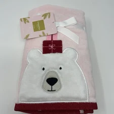 Kassatex Fine Linens Polar Bear Christmas Holiday Hand Towels Set of 2