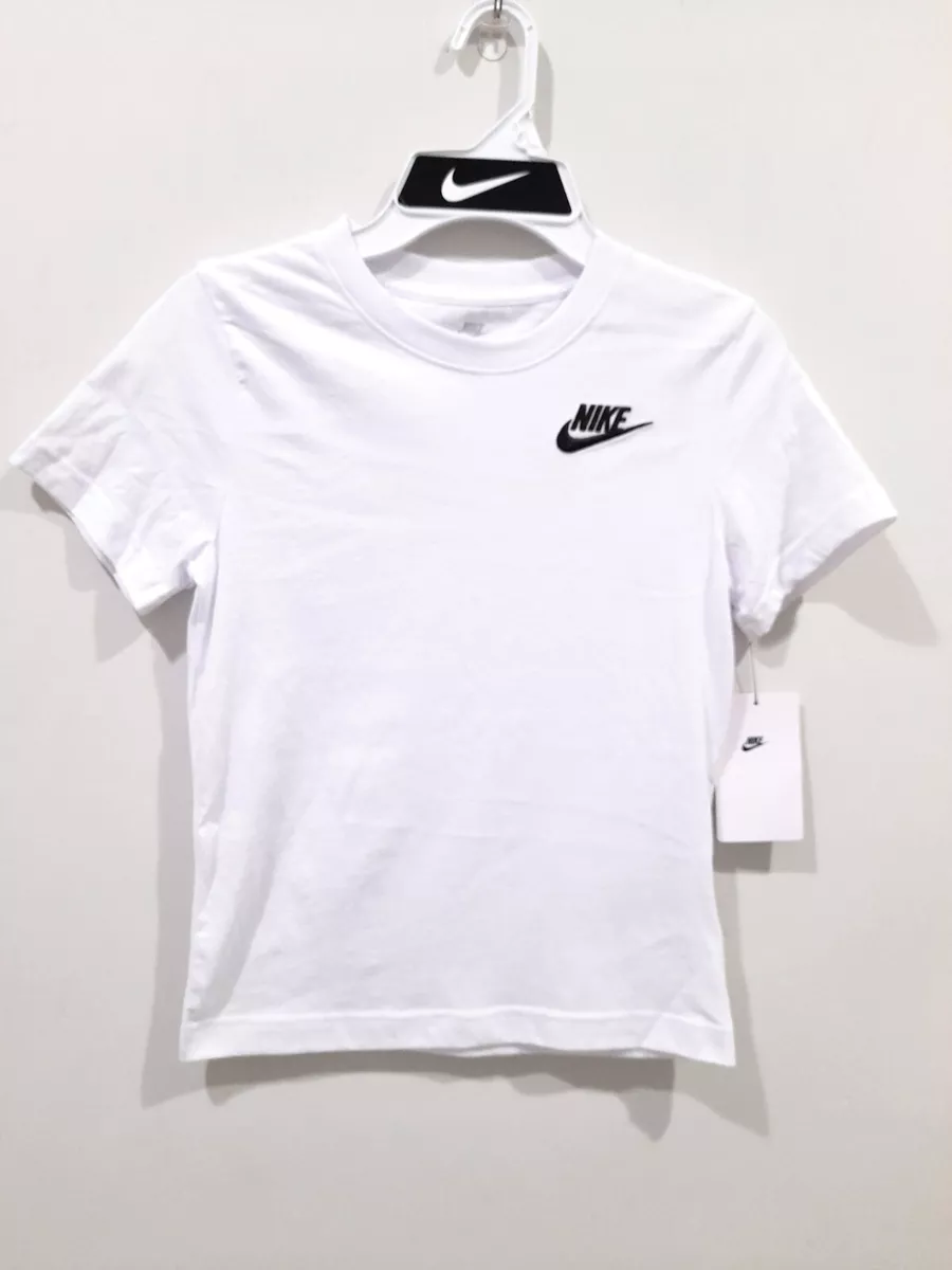 NIKE Embroidered Futura T-Shirt Tee Top White eBay