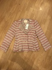 Rebecca Taylor Red & Pearl Woven Mix Jacket