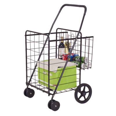 Foldable Shopping Cart Grocery Laundry Travel Jumbo Basket