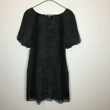 Juicy Couture 100% Silk Mini Dress Size 4 Womans Gray Animal Print Short Sleeve