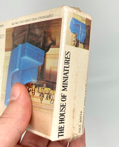 The House Of Miniatures Chippendale Wing Chair Blue 40016 Kit Dollhouse -Sealed! - Picture 2 of 6
