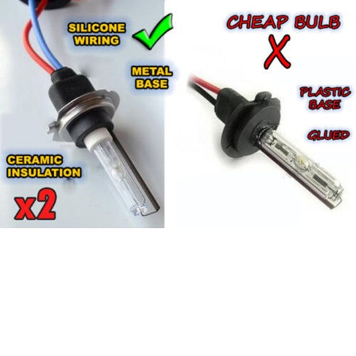 Pair 55W H7 Metal Base Car HID Xenon Replace Headlight Bulbs 6000K 8000K 12000K - Picture 8 of 14