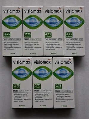 Neu 7x8 Stück DM VISIOMAX TAGES KONTAKTLINSEN Stärke -2,75 - Weich - MHD 8/2029