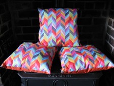 3 Outdoor Water Resistant Cushions Scatter Cushion Set Camping Garden Furniture