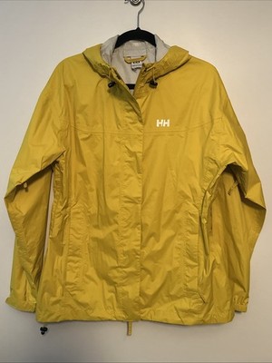 Helly Hansen Loke Waterproof Rain Shell Hooded Jacket Size Large Yellow