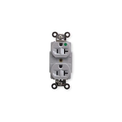 HUBBELL HBL8300GY Receptacle,Gray,20 A,2P3W,Back; Side,1PK 5Z826