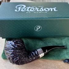 A Peterson Sherlock Holmes Rusticated Deerstalker P-Lip Tobacco Pipe - New