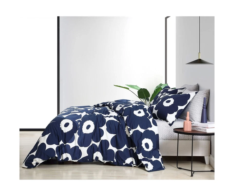 MARIMEKKO - King Duvet Cover Set, Cotton Bedding with Matching Shams & Botton... - Image 3 of 4