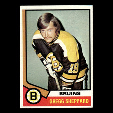 Gregg Sheppard #184 1974 Topps Boston Bruins Hockey Card NHL EX