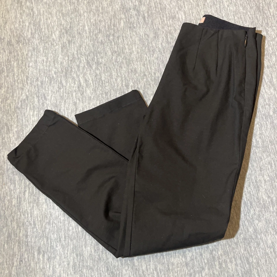 Rebecca Taylor TAILORED Pants Women Sz 0 Black Trouser Dress Skinny Side Zip - Image 4 of 4