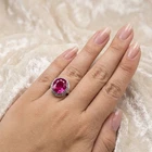 Gleaming Magenta Pink Tourmaline Oval 9.05Ct 925 Sterling Silver Handmade Rings