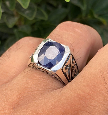 Neelam Stein Ring Natur Blau Saphir Edelstein Geschenk für Ihn Unisex Ring Damenring