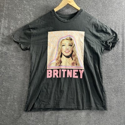 Britney Spears T-Shirt Fanshirt Tourshirt Grau Pink Damen Größe M Brustprint Y2K