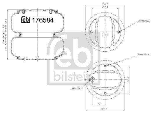 FEBI BILSTEIN 176581 Air Suspension Bellow 228mm Outer Diameter Fits SCANIA