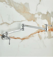 Gold Pot Filler Tap Wall Mounted Foldable Antique Kitchen Faucet Single Cold Sin