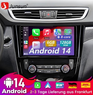 6+128GB Für Nissan X-Trail T32 Qashqai II 2013-2017 Android14 Autoradio GPS DAB+