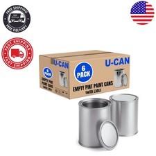 16oz Metal Paint Cans with Airtight Lids   6 Pack for Crafts  Storage