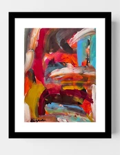 GUAJARDO Original Abstract Expressionism Joy 12X9 Paper Signed Art