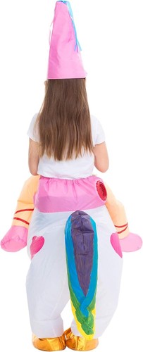 Halloween Inflatable Unicorn Costume Riding Deluxe Unicorn Air (White, 7-10 Yrs) - Picture 5 of 9