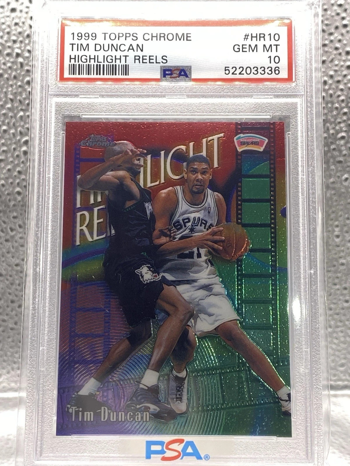 PSA 10 Tim Duncan 1999 Topps Chrome Basketball Highlight Reels San Antonio Spurs
