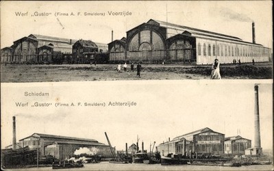 Ak Schiedam Südholland Niederlande, Werf Gusto, Firma A. F. Smuiders - 10719612