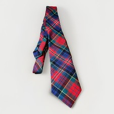 Ingles Buchan Tie Men's 56" 3.5" Wide Green Red Plaid 100 Pure Wool Scotland
