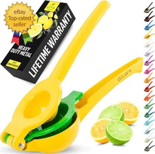Metal 2-In-1 Lemon Squeezer - Sturdy Max Extraction Hand Juicer Lemon Squeezer