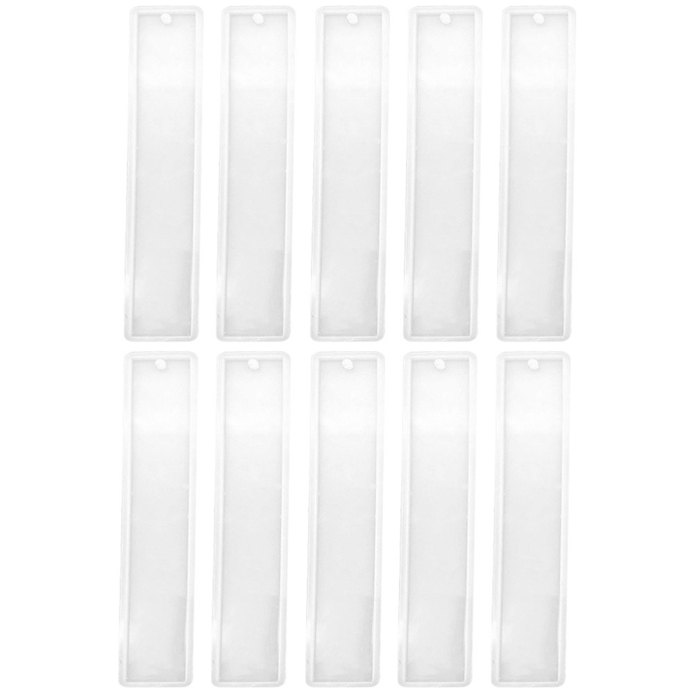 10Pcs Silicone Bookmark Molds for DIY Resin Craft & Student Projects