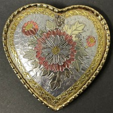 W USA Belt Buckle Women's Gold Silver Rose Heart Western Floral Engraved