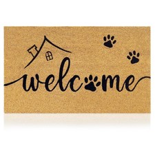 Welcome Paws - 17"x29" - Coir Door Mat with Heavy Duty Backing - Welcome Mats...