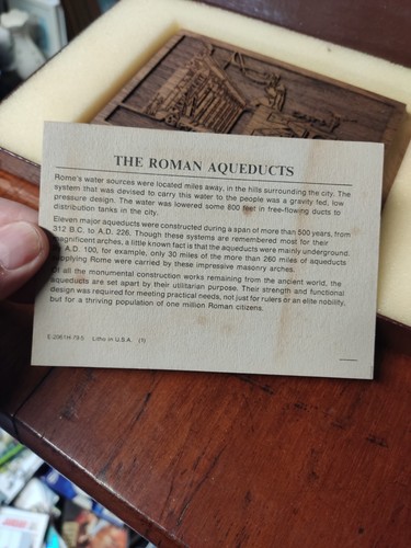 John Deere Laser Engraved American Walnut Plaques Roman Aqueducts & Netherlands - Picture 9 of 14