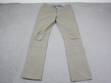 Gustin Pants Mens 31 Beige Slim Fit Washed Straight Chino Button Fly Made in USA