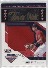 2019 USA Baseball Stars & Stripes Black Gold Jerseys 38/48 Tanner Witt Auto 7eo
