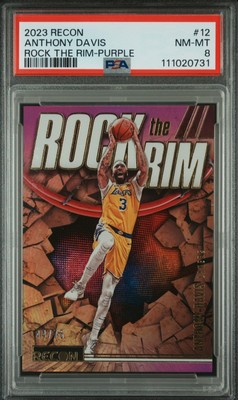 2023-24 Recon Anthony Davis Rock The Rim Purple /75 Pop 8 Super Rare Pop 1!